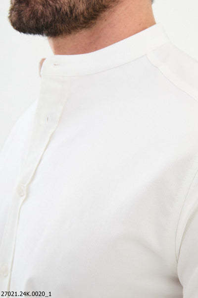 Limoges Button-Up Shirt — White and Ecru - Image 2