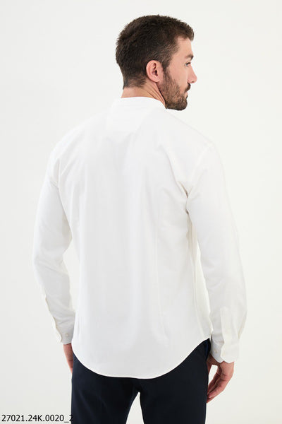 Limoges Button-Up Shirt — White and Ecru - Image 3