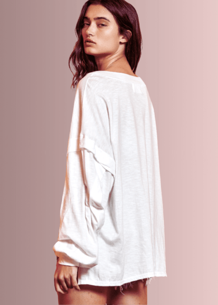 Snap Front Cotton Oversized Casual Top - Image 2
