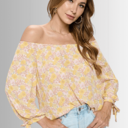 Spring is in the Air Yellow Floral Top CLEARANCE FINAL SALE
