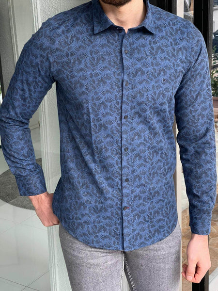 Ottawa Patterned Indigo Shirt