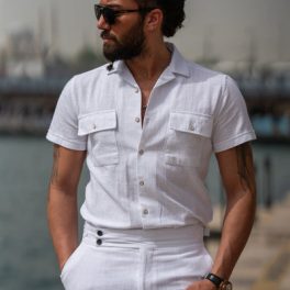 Men's White Short Sleeve Shirt